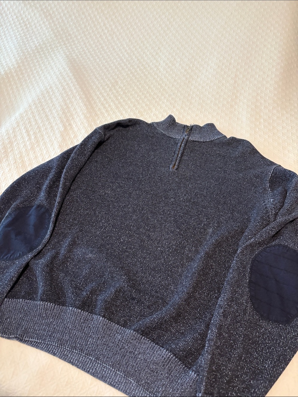 RedHead Dark Navy Half-Zip Crewneck Sweater with Elbow Patches